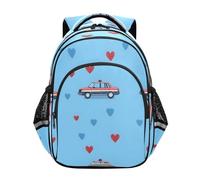 ISAOA Zaino per bambini per bambini in età prescolare o asilo con auto della polizia con sfondo blu, 3-8 anni, Multi, M
