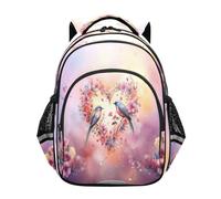ISAOA Zaino per bambini per bambini in età prescolare o asilo con cuore e uccellino 3-8 anni, Multi, M