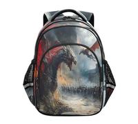 ISAOA Zaino per bambini per bambini in età prescolare o asilo con drago di guerra 3-8 anni, Multi, S