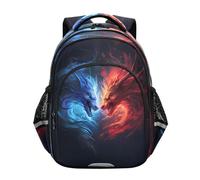 ISAOA Zaino per bambini per bambini in età prescolare o asilo drago blu rosso 3-8 anni, Multi, M