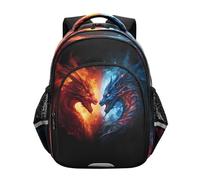 ISAOA Zaino per bambini per bambini in età prescolare o asilo, dragone rosso blu 3-8 anni, Multi, M