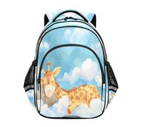 ISAOA Zaino per bambini per bambini in età prescolare o asilo, giraffa che dorme tra le nuvole 3-8 anni, Multi, M