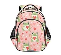 ISAOA Zaino per bambini per bambini in età prescolare o asilo, motivo rane, ali, cuori, 3-8 anni, Multi, M