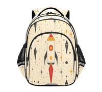 ISAOA Zaino per bambini per bambini in età prescolare o asilo, motivo razzo, 3-8 anni, Multi, M