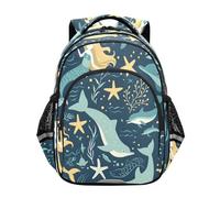 ISAOA Zaino per bambini per bambini in età prescolare o asilo Sirene e delfini 3-8 anni, Multi, M