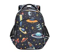 ISAOA Zaino per bambini per bambini in età prescolare o asilo Ufo alieni e astronavi 3-8 anni, Multi, M