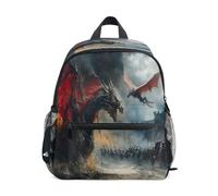 ISAOA Zaino per bambini, per la scuola, da viaggio, con drago di guerra, per ragazze e ragazzi, Multi