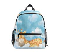 ISAOA Zaino per bambini, per la scuola, da viaggio, con giraffa che dorme tra le nuvole, per ragazze e ragazzi