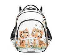 ISAOA Zaino per bambini per scuola materna o asilo con due tigri dai 3 agli 8 anni, Multi, M