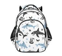 ISAOA Zaino per bambini per scuola materna o asilo senza cuciture modello squalo 3-8 anni, Multi, S