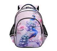 ISAOA Zaino per bambini per scuola materna o asilo, un paio di pavoni blu pallido 3-8 anni, Multi, M