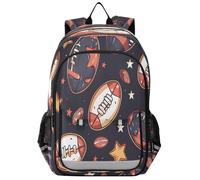 ISAOA Zaino per la scuola, da viaggio, con palloni da rugby, per ragazze e ragazzi
