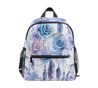 ISAOA Zaino per la scuola materna per bambini, con acchiappasogni, con rose viola, zaino per la scuola materna, casual, per ragazzi e ragazze