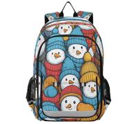 ISAOA Zaino per libri, borsa da scuola, borsa da viaggio, cappello con pupazzo di neve colorato, per ragazze e ragazzi