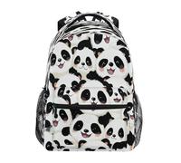 ISAOA Zaino scolastico per libri, viaggi, con panda carino e felice, per adolescenti, ragazze e ragazzi