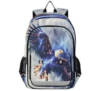 ISAOA Zaino, zaino da scuola, borsa da viaggio, aquila, blu, fulmine, per ragazze, ragazzi e adolescenti