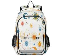 ISAOA Zaino, zaino per la scuola, borsa da viaggio mistico stelle e lune per ragazze ragazzi adolescenti