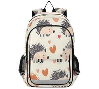 ISAOA Zaino, zaino per la scuola, da viaggio, con riccio, amore, cuore, per ragazze, ragazzi e adolescenti