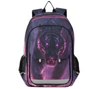 ISAOA Zaino, zaino per la scuola, da viaggio, con tigre viola, per ragazze e ragazzi, Multi