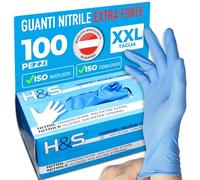 ISC Hygiene & Safety Guanti nitrile - guanti monouso - guanti in nitrile taglie S M L XL XXL - senza polvere e lattice - guanti usa e getta per alimenti - blu EXTRA, XXL - 100 pezzi