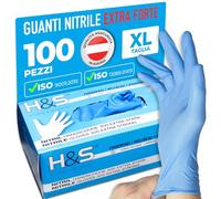 ISC Hygiene & Safety Guanti nitrile - guanti monouso - guanti in nitrile taglie S M L XL XXL - senza polvere e lattice - guanti usa e getta per alimenti - blu EXTRA, XL - 100 pezzi