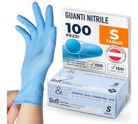 ISC Hygiene & Safety Guanti nitrile - guanti monouso - guanti in nitrile taglie S M L XL XXL - senza polvere e lattice - guanti usa e getta per alimenti - blu, S - 100 pezzi
