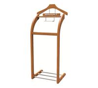 ISCBAFYX Elegante Appendiabiti in Legno massello - Appendiabiti da Uomo con gruccia Sagomata Barra per Pantaloni Ganci per Cravatte e Cinture Scarpiera - Elegante servomuto per Cappotti e Pantaloni