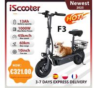 IScooter F3 Scooter elettrico 48v 1000W 45 km/h portata massima 10 pollici Shopping Scooter adulto leggero con sedile e cestino portaoggetti F3