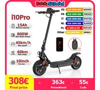 IScooter i10Pro Scooter elettrico da 10 pollici 800W 15Ah Scooter 45 km/h monopattino elettrico 60KM