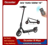 IScooter i9 Max Scooter Elettrico 500W 36V 10Ah 10 "Pneumatici Città Pendolarismo Pieghevole E-scooter Doppia Sospensione APP 35 km/h 30-35 km