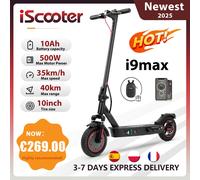 IScooter i9max Scooter elettrico 36V 10Ah 500W 30-40km gamma doppia sospensione 15-35 km/h velocità 10 pollici pneumatico Kick e Scooter con App Black