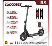 IScooter i9s Scooter elettrico 10 pollici pneumatico pneumatico pieghevole eScooter velocità massima 35 km/h 500w gamma 30km Scooter elettrico Black