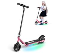 iScooter IK3 Monopattino Elettrico Bambini 6-12 Anni 6", Freno Elettronico a Grilletto, Freno Posteriore, Luci LED Colorate, Display LED, Velocità 5/10/16 km/h, Rosa