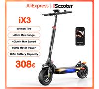 iScooter iX3 800W Potente Scooter Elettrico 40KM Gamma 10 pollici Off Road Pneumatico Elettrico Kick Scooter 10Ah 40KM/H Scooter per Adulti