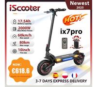 IScooter iX7Pro Scooter elettrico fuoristrada a doppia trasmissione velocità massima 60 km/h pneumatico da 10 pollici 2000W 17.5Ah 48V eScooter pieghevole con App Black