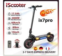 IScooter iX7Pro Scooter elettrico fuoristrada a doppia trasmissione velocità massima 60 km/h pneumatico da 10 pollici 2000W 17.5Ah 48V eScooter pieghevole con App