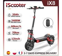 IScooter iX8 Scooter elettrico a doppia trasmissione fuoristrada da 12 pollici 2400W 20Ah portata massima 70KM, velocità massima 60 km/h pieghevole Kick eScooter