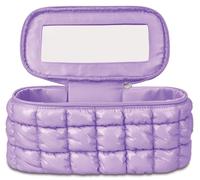 iscream Borsa da viaggio trapuntata con cerniera, 26,7 x 12,1 cm, completamente foderata, Lavanda