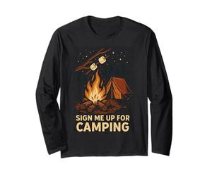 Iscrivimi per Camping Bonfire Scene Maglia a Manica