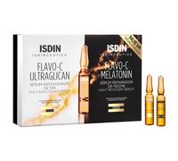 ISDIN Flavo-C Ultraglican Daily Antioxidant Serum And Night Recovery Serum, 20x2