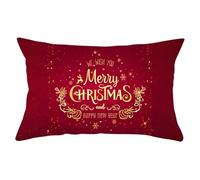 Isdreem Lino Federe per Cuscini Decorative Copricuscino Schienale Divano Alce Fiocco Neve Federa Letto Trapuntato Copricuscini Federe Oro Rosso Porpora 30x50cm