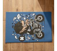 Isdreem Zerbino Da Esterno Lavabile Lavatrice Zerbini Per Ingresso Interno Simpatici Scarabocchio Dei Cartoni Animati One Piece Tappeto Vasca Antiscivolo, 45x75cm