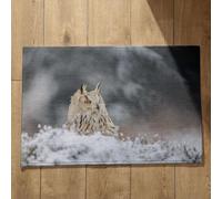 Isdreem Zerbino da Esterno Sottile Tappeti Zerbini Aquila Zerbino Ingresso Interno Personalizzato Tappetino da Bagno Cotone Felpato Leggero Antiscivolo, 50x80cm