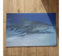 Isdreem Zerbino Ingresso Interno Personalizzato Tappeto da Bagno Quadrato Squalo Zerbino Queen Tappetino Bagno Cotone Piccolo Cotone Felpato Leggero Antiscivolo, 40x60cm