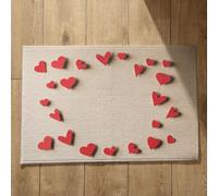 Isdreem Zerbino Interno Balcone Tappetino xxl Amore Zerbino da Interno Piccolo Tappeto Per Cucina Assorbente Antiscivolo Lavabile Lungo, 50x80cm