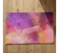 Isdreem Zerbino Queen Tappetino Antiscivolo Vasca da Bagno Arte Geometrica Zerbino da Interno Piccolo Tappetino Per Doccia Antiscivolo Quadrato, 40x60cm