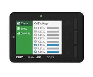 ISDT BG-8S Tester di Capacità della Batteria, Controller LCD per Tensione e Capacità della Batteria, Bilanciatore Intelligente per Batterie LiPo/Life/Li-ion/NiMH/NiCd