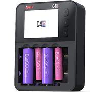 ISDT C4EVO Caricabatterie Universale 6 Slot, Caricatore per Batterie Ricaricabili per Batterie AA/AAA NiMH NI-Cd agli Ioni di Litio, LiHv LiFePO4 18650 Tipo C Display IPS Prevenzione Antincendio
