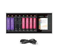 ISDT Caricabatterie intelligente N8, identificazione automatica del tipo di batteria, compatibile con batterie cilindriche AA/AAA Li-Ion/LiHv/LiFe/NiMH/NiCd/NiZn, interfaccia di funzionamento