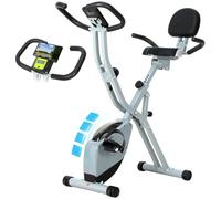 ISE Cyclette da Casa, Cyclette Pieghevole per Casa con Resistenza Magnetica a 8 Livelli Schermo LCD Supporto per Smartphone/Tablet Bluetooth e APP